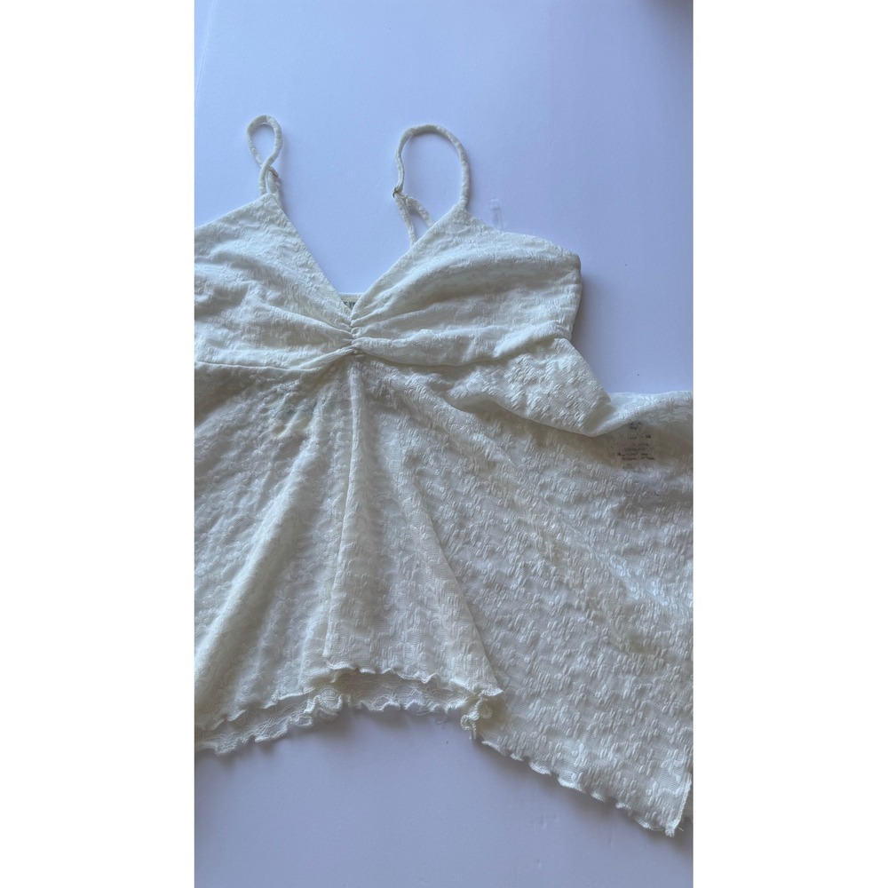 See You Monday White Lace Handkerchief Hem Cami Top ST8447L Medium NWT